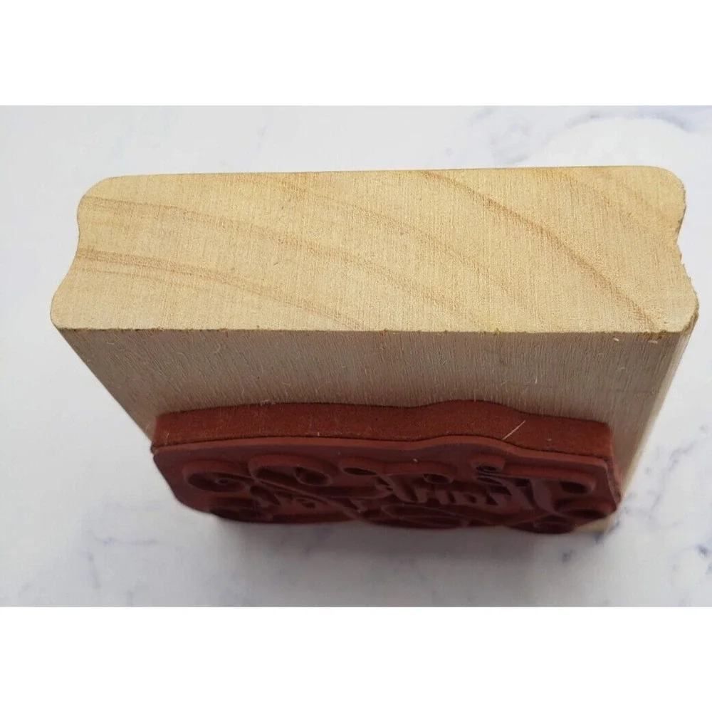 Thank You Elegant Script Anita's Wood Mounted Rubber Stamp Wood